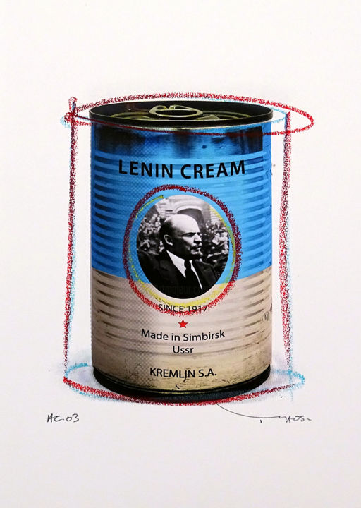 Prenten & gravures getiteld "Tehos - Lenin Cream" door Tehos, Origineel Kunstwerk, Gemanipuleerde fotografie