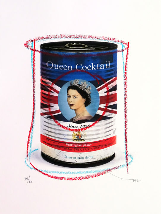 Incisioni, stampe intitolato "Tehos - Queen Cockt…" da Tehos, Opera d'arte originale, Stampa digitale