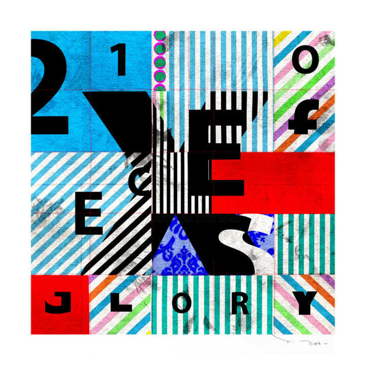 「Tehos - Twenty one…」というタイトルの製版 Tehosによって, オリジナルのアートワーク, デジタルプリント