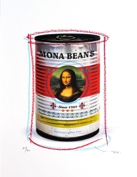 「Tehos - Mona Beans」というタイトルの製版 Tehosによって, オリジナルのアートワーク, デジタルプリント