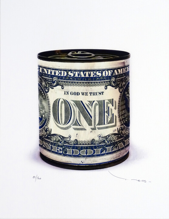 Incisioni, stampe intitolato "Tehos - One dollar…" da Tehos, Opera d'arte originale, Stampa digitale