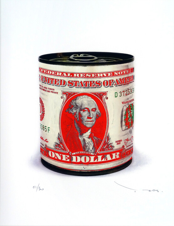 Printmaking titled "Tehos - One dollar…" by Tehos, Original Artwork, Digital Print