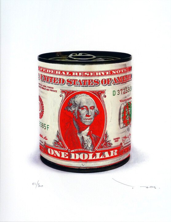 Prenten & gravures getiteld "Tehos - One dollar…" door Tehos, Origineel Kunstwerk, Digitale afdruk