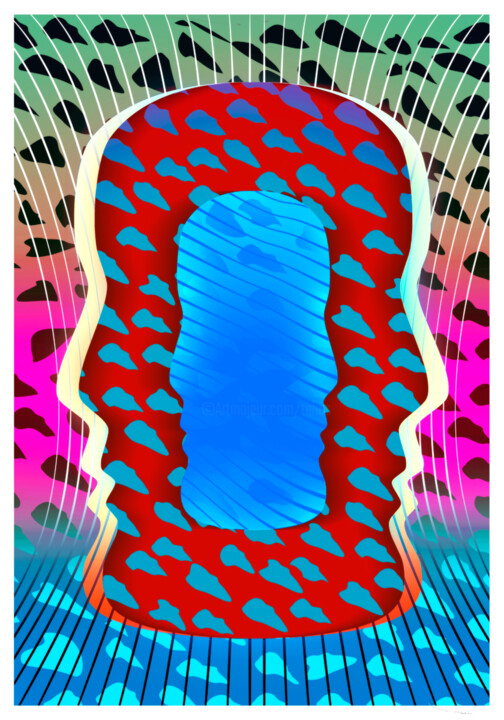 Printmaking titled "Tehos Double though…" by Tehos, Original Artwork, Digital Print