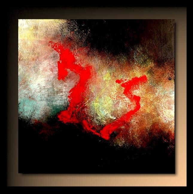Painting titled "Abstraction M07" by Tehos, Original Artwork, Oil