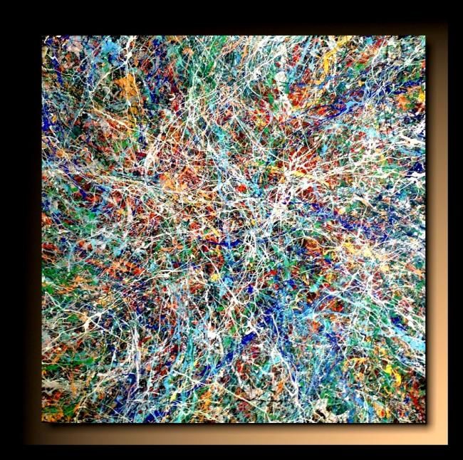 Painting titled "Abstraction P143" by Tehos, Original Artwork, Oil