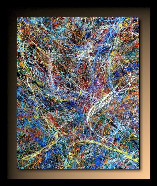Painting titled "Abstraction b22" by Tehos, Original Artwork, Oil