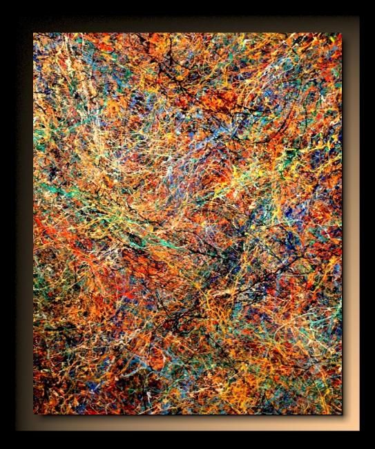 Painting titled "Abstraction B27" by Tehos, Original Artwork, Oil