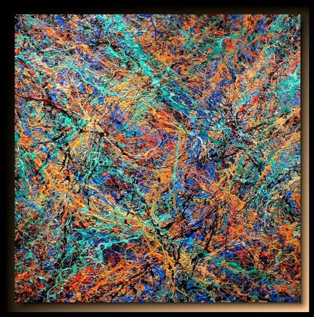 Pintura intitulada "Abstraction P304" por Tehos, Obras de arte originais, Óleo