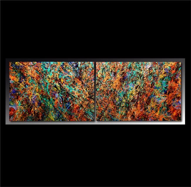 Painting titled "Abstraction Aw02" by Tehos, Original Artwork, Oil