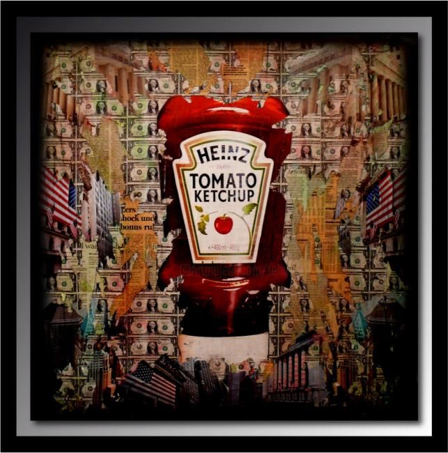 Malerei mit dem Titel "Heinz Tomato Ketchu…" von Tehos, Original-Kunstwerk, Öl