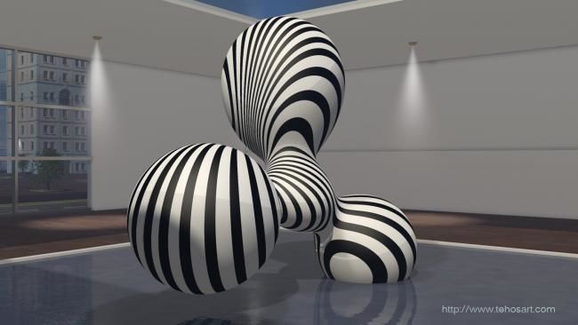 Escultura intitulada "Bubbles In The Vort…" por Tehos, Obras de arte originais, Média Mixtas