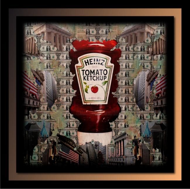 Malerei mit dem Titel "Heinz Tomato Ketchu…" von Tehos, Original-Kunstwerk, Öl