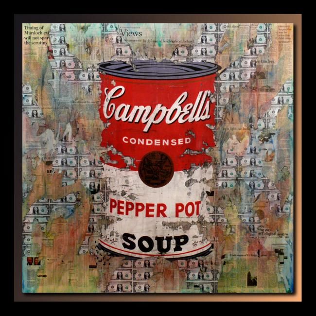 Painting titled "Hot Pepper Soup 09" by Tehos, Original Artwork, Oil