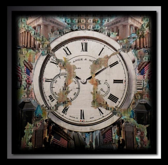 Schilderij getiteld "Time is money for e…" door Tehos, Origineel Kunstwerk, Olie