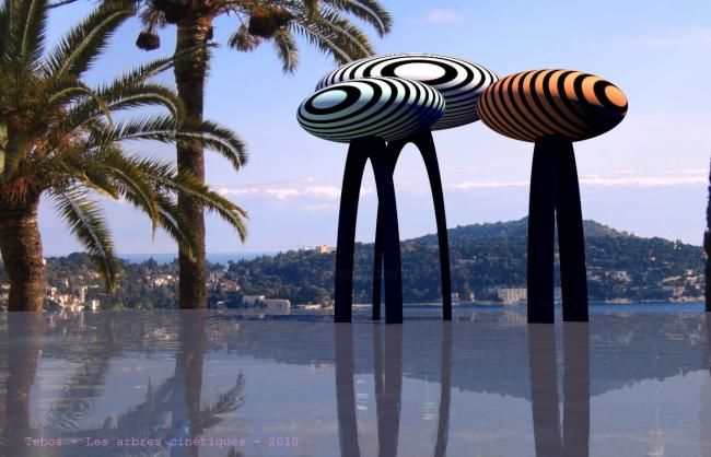 Escultura titulada "Arbes Cinétiques" por Tehos, Obra de arte original, Media mixtos