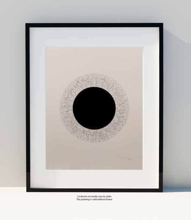Рисунок под названием "Black circle 02" - Tehos, Подлинное произведение искусства, Другой
