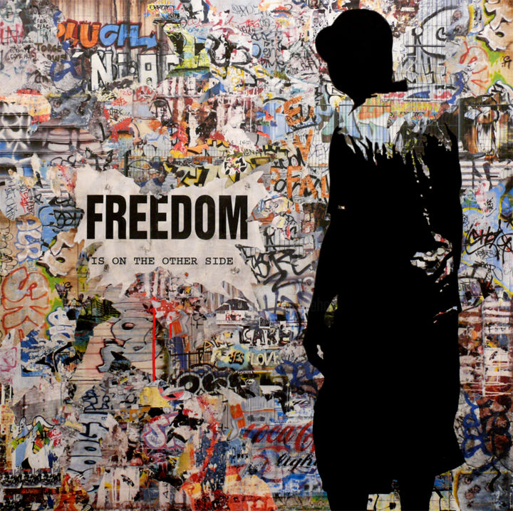 Ζωγραφική με τίτλο "Freedom is on the o…" από Tehos, Αυθεντικά έργα τέχνης, Άλλος