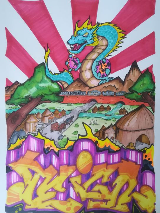 Teigr Dragon Thai Drawing By Teigr Artmajeur