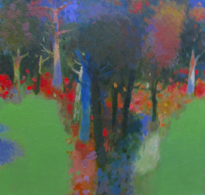 Painting titled "Autumn" by Teimuraz Gagnidze, Original Artwork, Oil