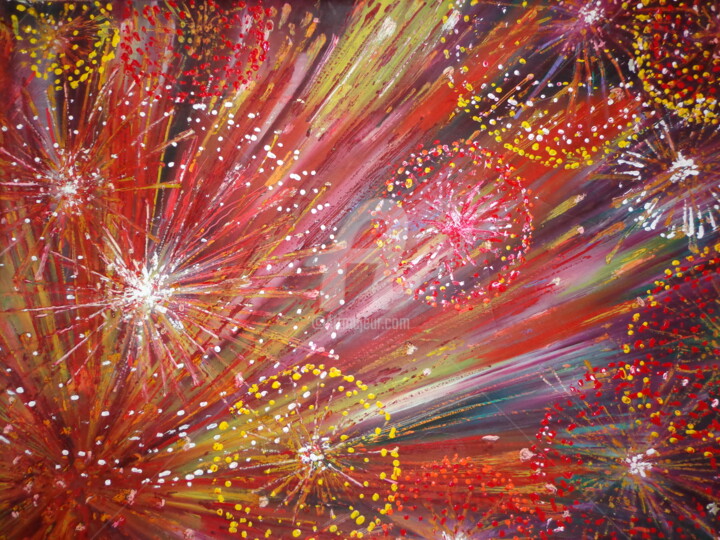 Pintura intitulada "Explosão" por Teixeira, Obras de arte originais