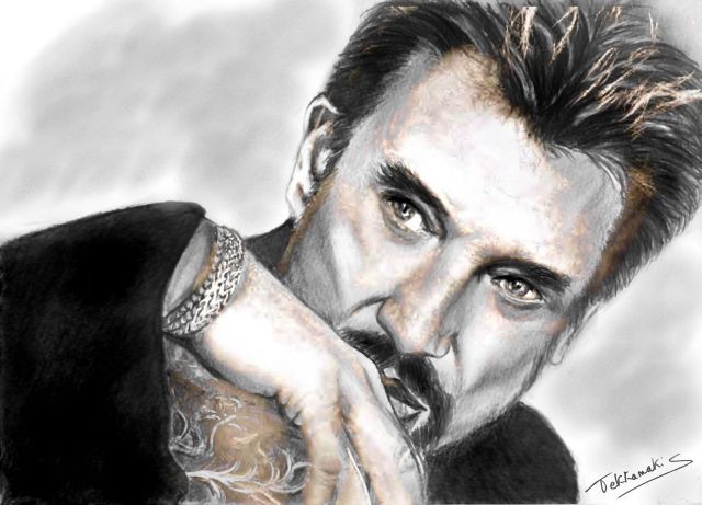 제목이 "Johnny-hallyday"인 그림 Tekkamaki로, 원작