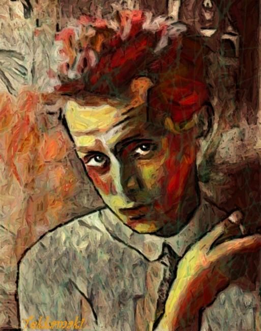 Digitale Kunst mit dem Titel "Egon Schiele" von Tekkamaki, Original-Kunstwerk, Digitale Malerei
