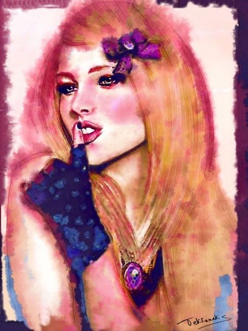 Pintura intitulada "Avril Lavigne" por Tekkamaki, Obras de arte originais