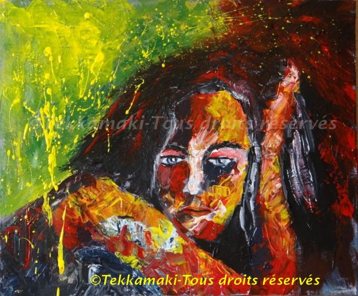 Painting titled "Premier Jour" by Tekkamaki, Original Artwork, Oil