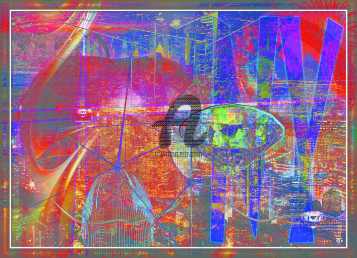 Grafika cyfrowa / sztuka generowana cyfrowo zatytułowany „NY 3” autorstwa Temo D, Oryginalna praca, Malarstwo cyfrowe