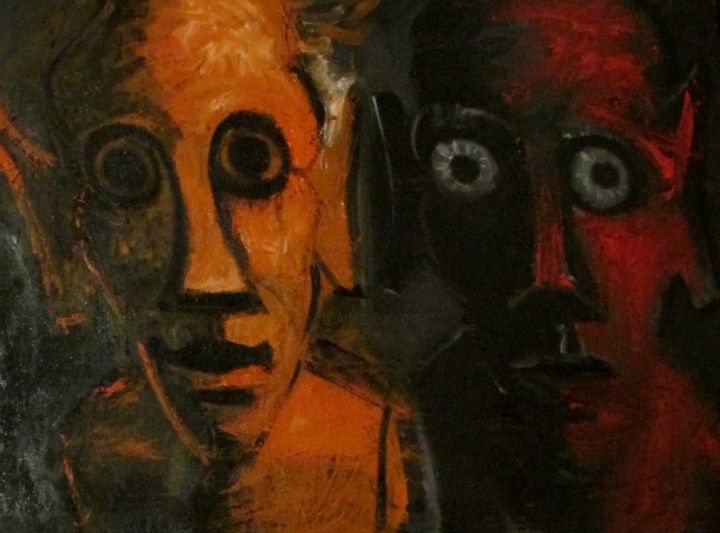 Peinture intitulée "Surprised" par Temo Sabulua, Œuvre d'art originale, Huile
