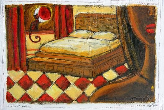 Painting titled "Il letto di Giuliet…" by Franco Tempesta, Original Artwork