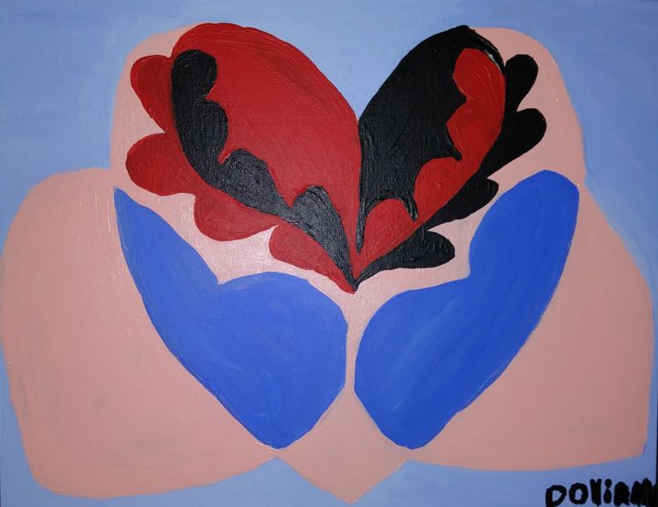 Pintura titulada "Shapes of Heart" por Liana Chiang, Obra de arte original, Acrílico
