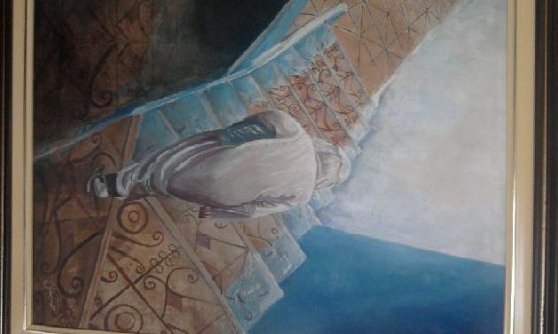 Pittura intitolato "L'escalier" da Said Tennich, Opera d'arte originale