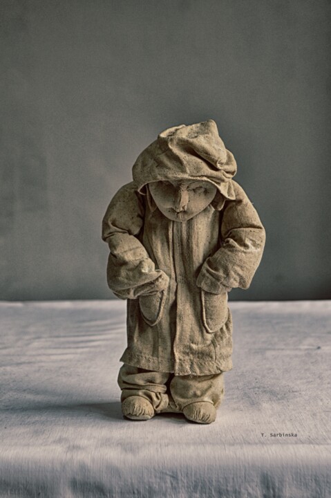 Sculptuur getiteld "Rain Man" door Teodora Sarbinska, Origineel Kunstwerk, Stof