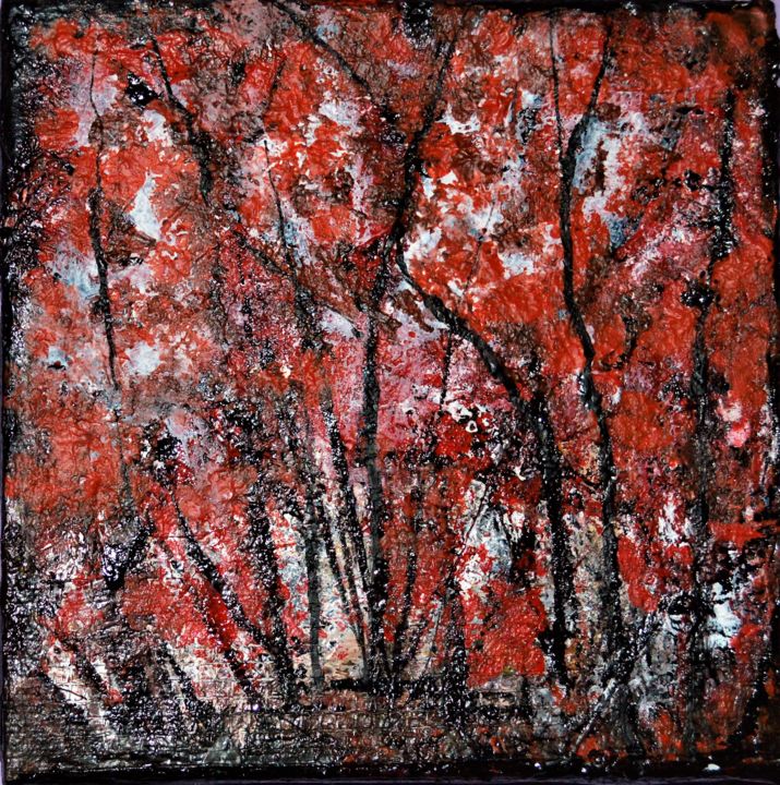 "Red tree" başlıklı Tablo Teodora Stojanovic tarafından, Orijinal sanat, Akrilik