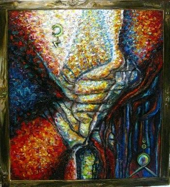 Painting titled "albedo" by Loreta Teodorova, Original Artwork, Oil