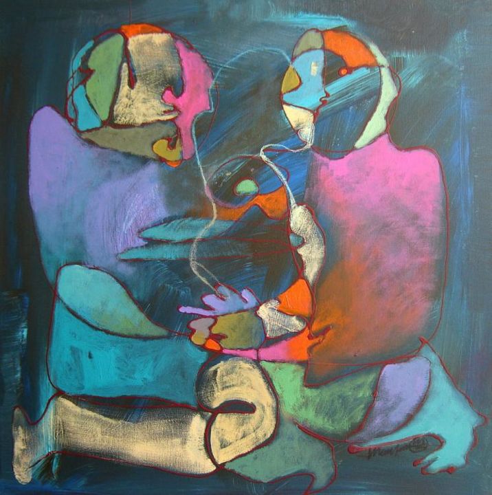 Painting titled "FAMILY X1" by Teofana Zaric, Original Artwork, Acrylic