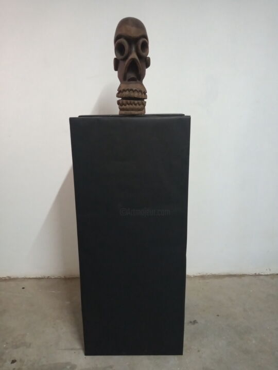 Escultura titulada "Autoexpresión" por Teófilo Reyes, Obra de arte original, Madera
