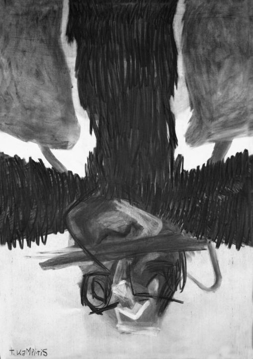 Drawing titled "up side down condit…" by Theo Kamp, Original Artwork, Charcoal