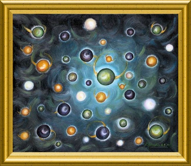 Peinture intitulée "pluie de perles" par Térégia, Œuvre d'art originale