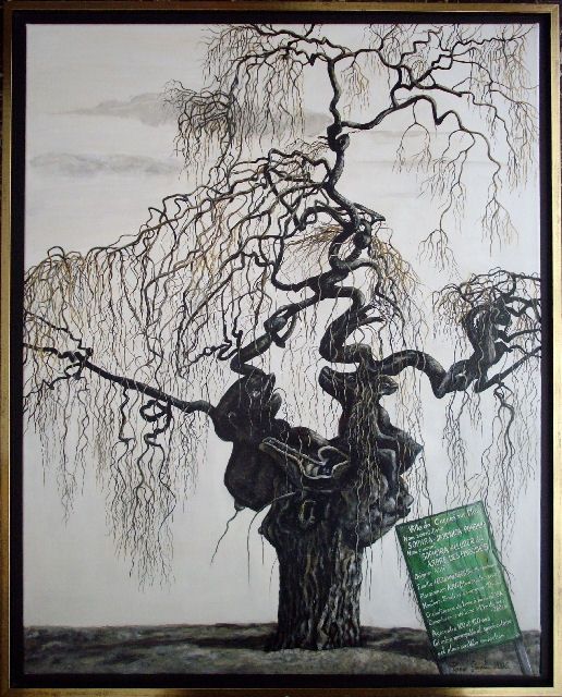 Peinture intitulée "L'arbre des pagodes…" par Térégia, Œuvre d'art originale
