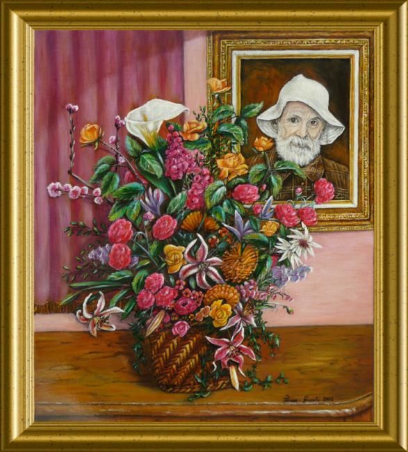 Painting titled "Des fleurs pour REN…" by Térégia, Original Artwork