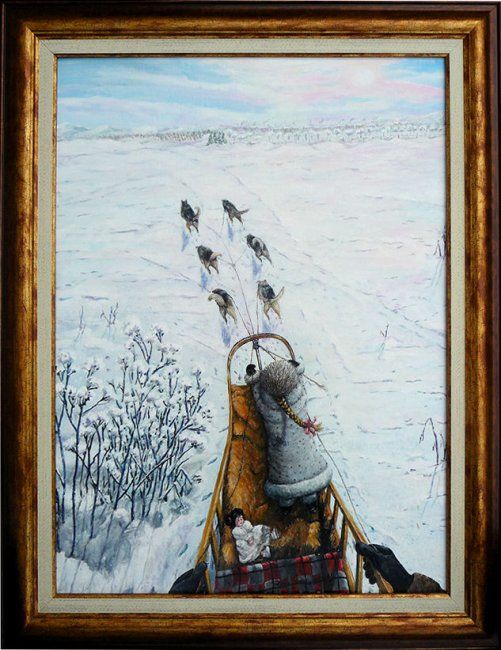 Malerei mit dem Titel "Mon enfance en Polo…" von Térégia, Original-Kunstwerk
