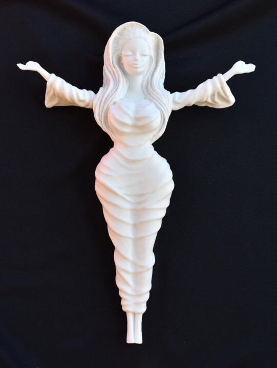 Скульптура под названием "Shesus" - Teresa Castaneda, Подлинное произведение искусства, Гипс