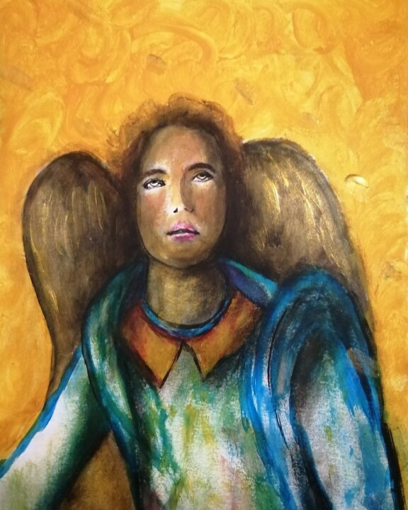 Painting titled "Between heaven and…" by Teresa Lopes, Original Artwork, Acrylic