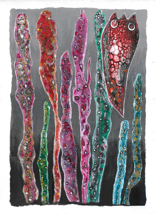 Pintura intitulada "The Squid" por Teresa Maia, Obras de arte originais, Acrílico