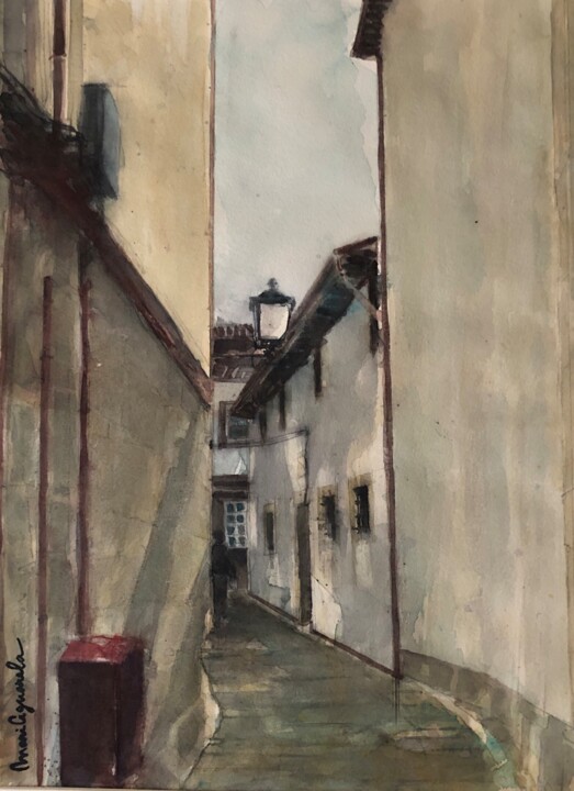 Pintura intitulada "‘por ruas e vielas.…" por Teresa Maria Abreu (MariAguarela), Obras de arte originais, Aquarela