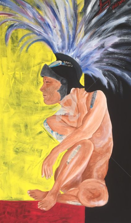 Pintura titulada "O homem de Esparta" por Teresa Rojão, Obra de arte original, Acrílico