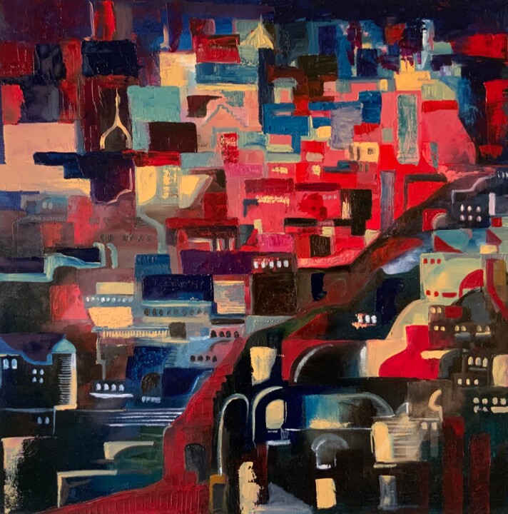 Pittura intitolato "Islamic escape" da Teresa Volpe, Opera d'arte originale, Olio